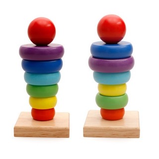 Đồ chơi Tháp cầu vồng mini bằng gỗ