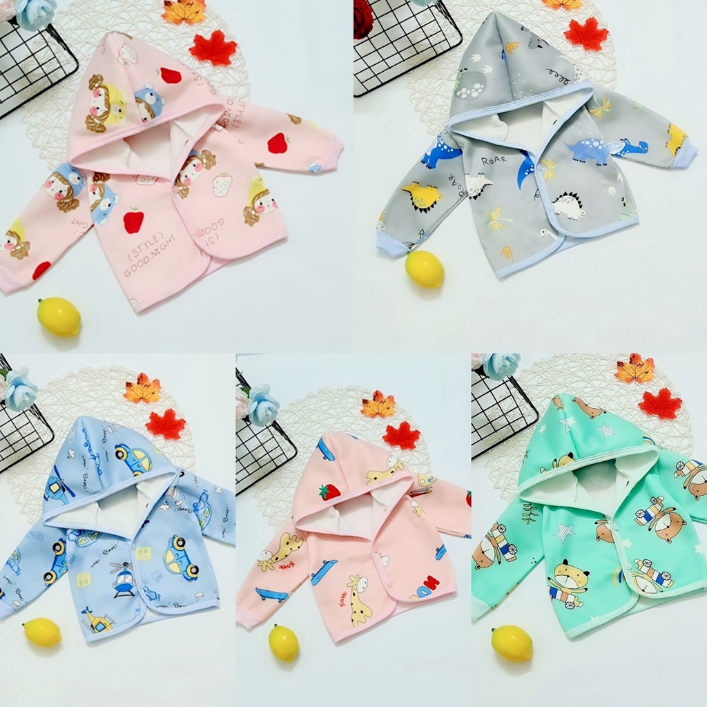 Áo khoác nỉ băng lông cho bé từ 4-12kg