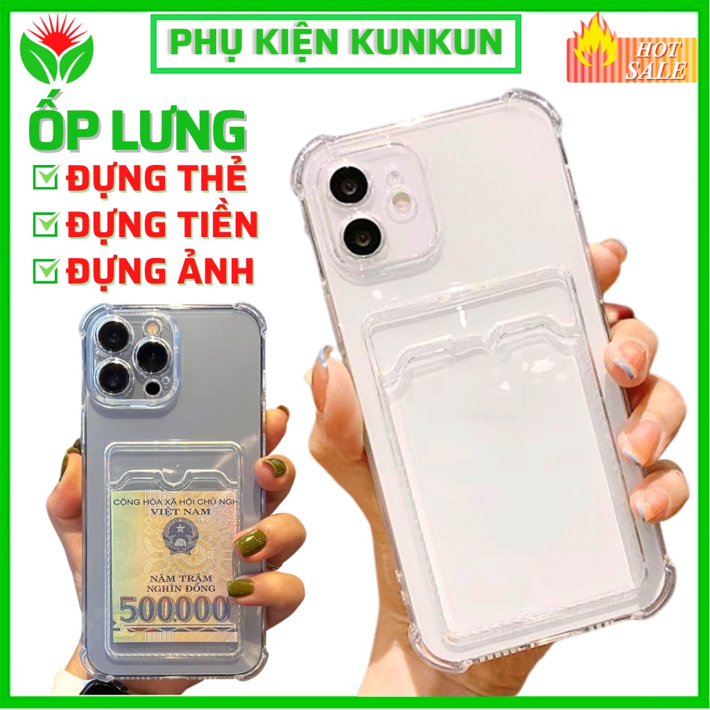 Ốp đựng thẻ iphone 11 pro max 12 pro max 13 pro max xs max x xr 7 plus 8 plus 14 pro max 15 Pro Max 15 Plus [KUNKUN]