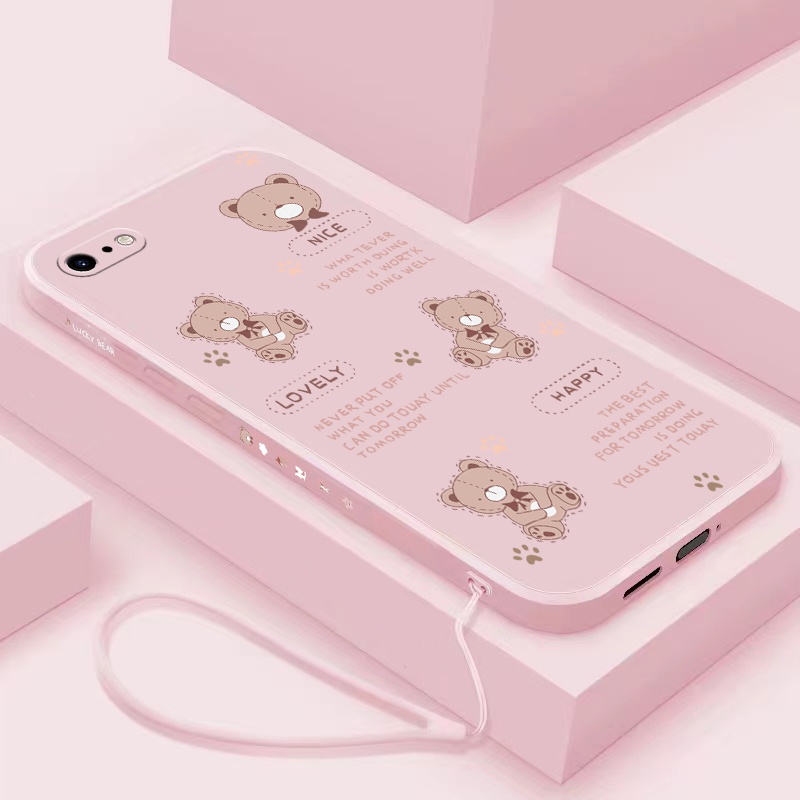 Ốp Điện Thoại Tpu Mềm Chống Rơi In Hình Gấu Và Chữ Tiếng Anh Cho iPhone 6 / 6s 7 / 8 se2 / se3 6plus / 6splus 7plus / 8plus
