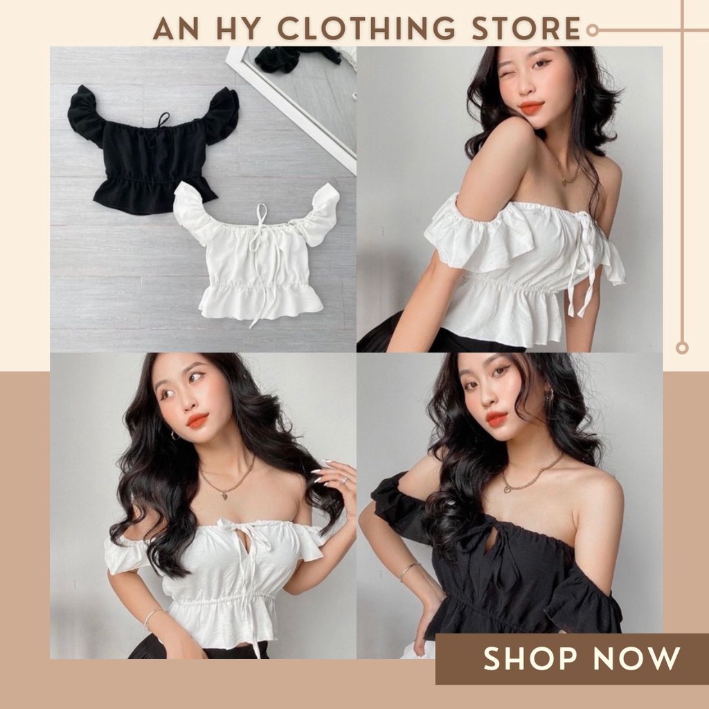 (có bán sỉ,ảnh thật,hoả tốc)🍒 NANA CROPTOP (ÁO TRỄ VAI TAY BÈO) 🥑