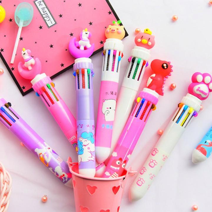Bút Bi 10, 8 Màu Kiểu Hoạt Hình Xinh Xắn Dễ Thương, cho bé vừa học vừa chơi ( giao mẫu ngẫu nhiên)- Loki