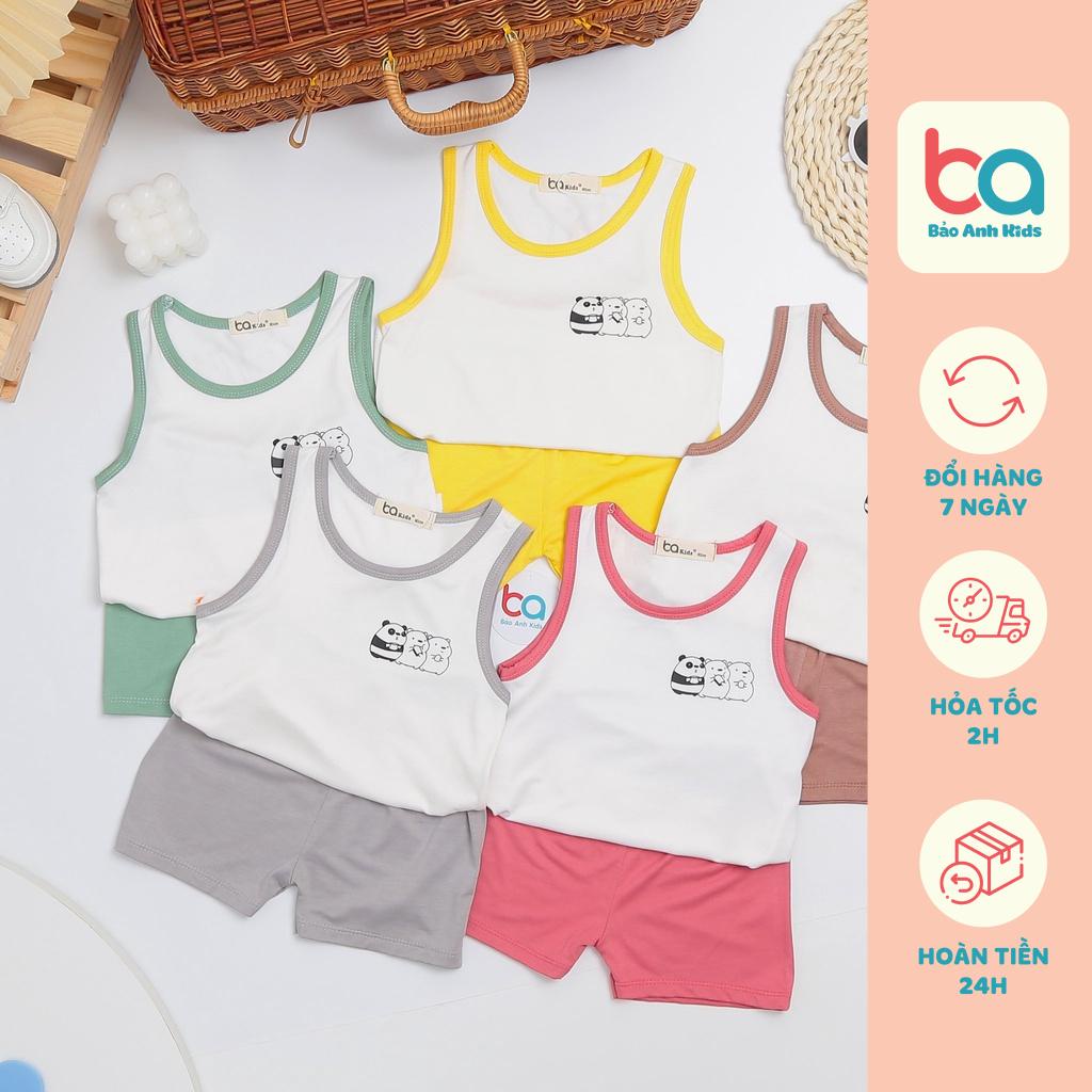 Bộ Ba Lỗ Bé Trai Bé Gái BA KIDS Vải Thun Lạnh Phối Viền Basic, Bộ Quần Áo Cho Bé Mặc Nhà BLKW1