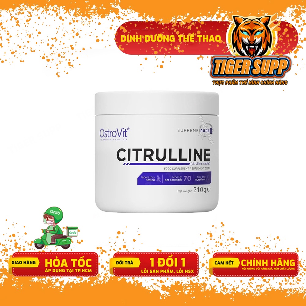 Ostrovit Citrulline, Tăng sức bền, pump cơ bơm máu 210 Grams - Chính hãng