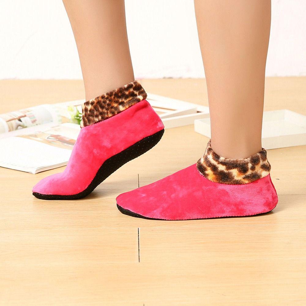 Giày Đế Mềm Chống Trượt Giữ Ấm Mùa Đông Họa Tiết Da Báo Dành Cho Nữ