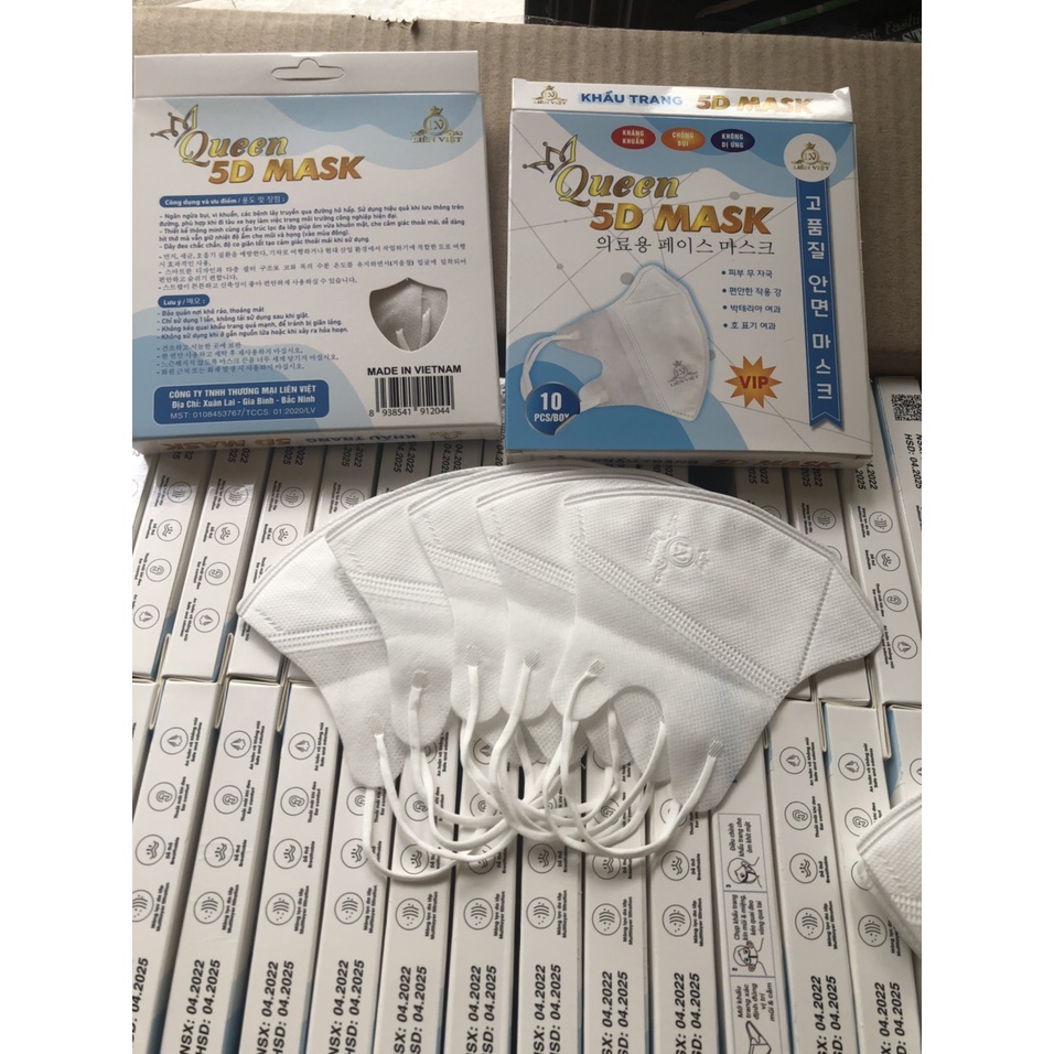 Khẩu trang 5D mask kháng khuẩn hộp 10c- Hàng chính hãng