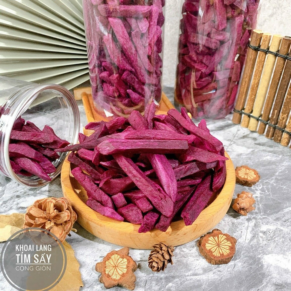 Khoai lang tím cọng sấy giòn - đặc sản Đà Lạt 500g
