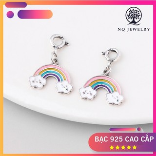 Charm bạc treo hình cầu vồng