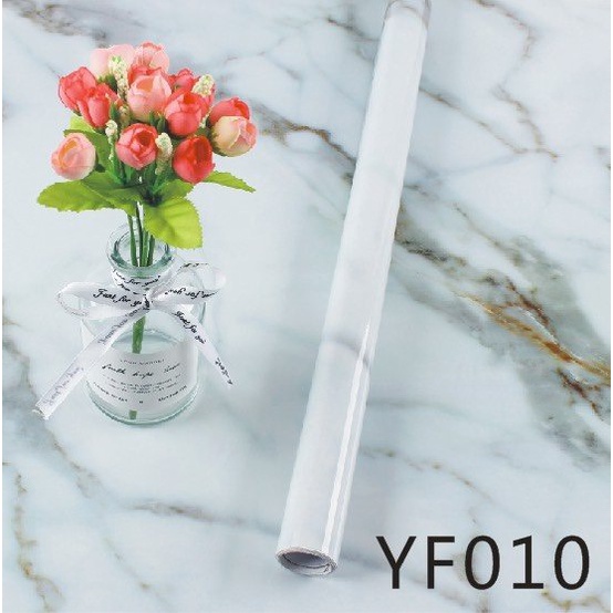 Decal dán bếp chống dầu mỡ Đá Trắng Xám Vàng Dài 3Met khổ 60cm sẵn keo, chống thấm nước, chịu nhiệt