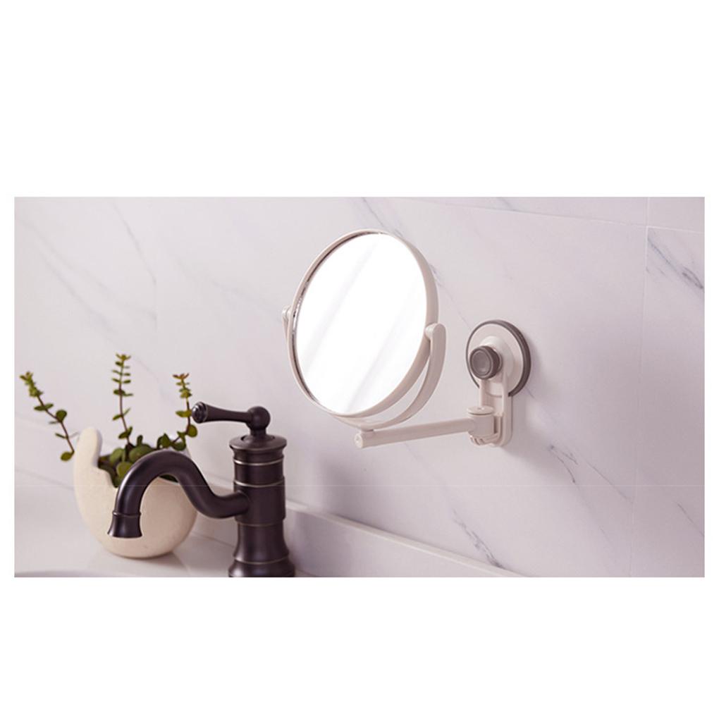 Gương Trang Điểm Hai Mặt Không Cần Khoan Có Giác Hút Gắn Tường Chống Trượt Có Thể Điều Chỉnh Cho Phòng Tắm