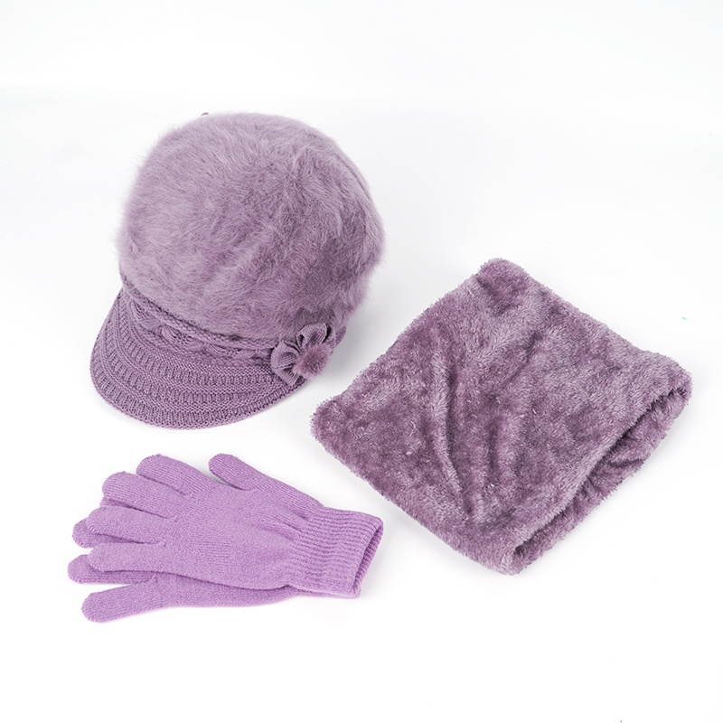 Mũ Len Lông Cừu Dày Dặn Giữ Ấm Mùa Đông Cho Nữ Trung Niên