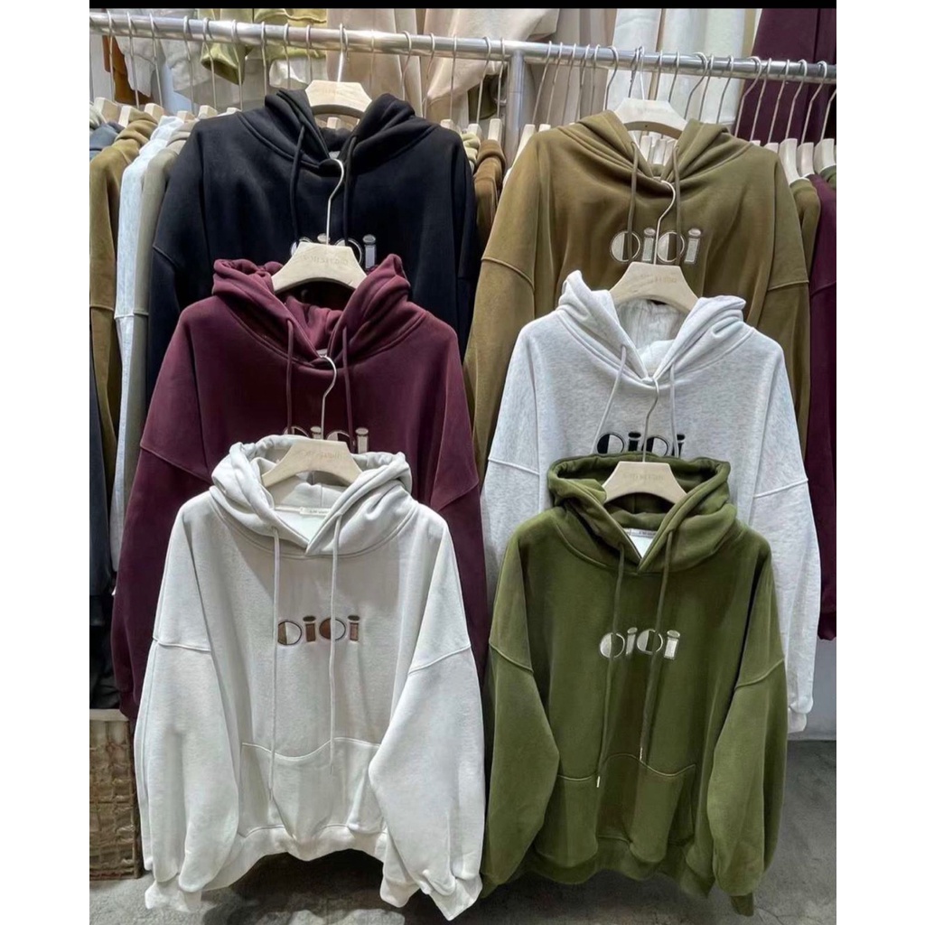 AP1112 - ÁO HOODIE CHỮ THÊU OIOI LÓT NHUNG2033 - 6 MÀU