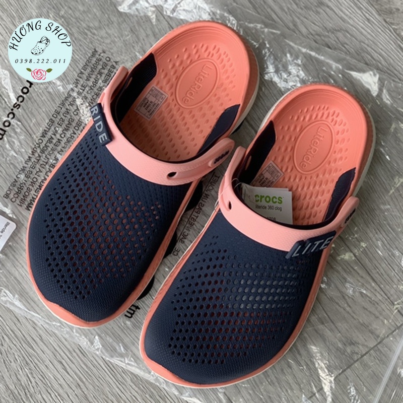 Sục Literide News Navy hồng cá tính, êm nhẹ, đế ma sát chống trơn trượt cho nữ