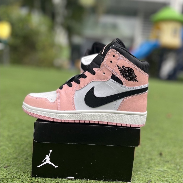Giày Jordan Hồng Cổ Cao , Giày JD1 Hồng Trắng Cao Nữ Siêu Đáng Yêu Bản Đẹp 2022 Full Box Bill