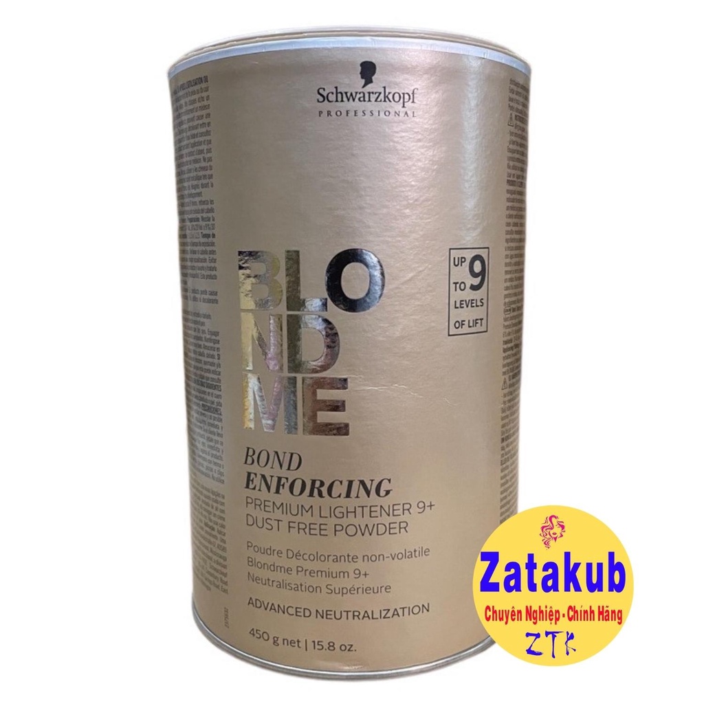 Bột tẩy nâng sáng tóc 9 cấp độ Schwarzkopf Blond me Premium Lightener 9+ Dust Free Powder 450g