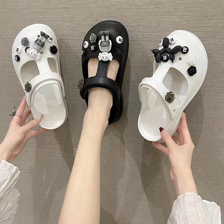 Dép Crocs búp bê đế cao 5cm siêu bền B14