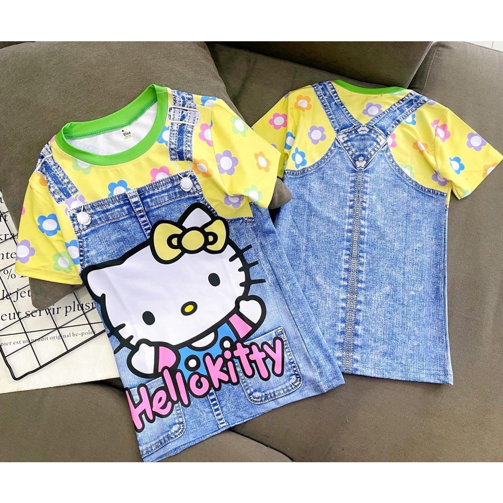 Váy Đầm Bé Gái  in 3D Hoạt Hình Giả Yếm Chất liệu thun mềm mịn thoáng mát cho Bé #HOT TREND 2022#.VBG33_38