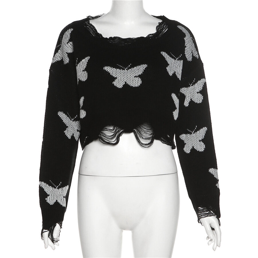 Áo sweater Weird Puss dài tay kiểu bướm thời trang dành cho nữ