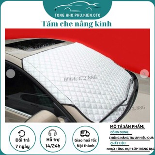 Tấm che nắng kính lái dày 3 lớp cho xe ô tô, dạng bạt cài cánh cửa xe ô tô