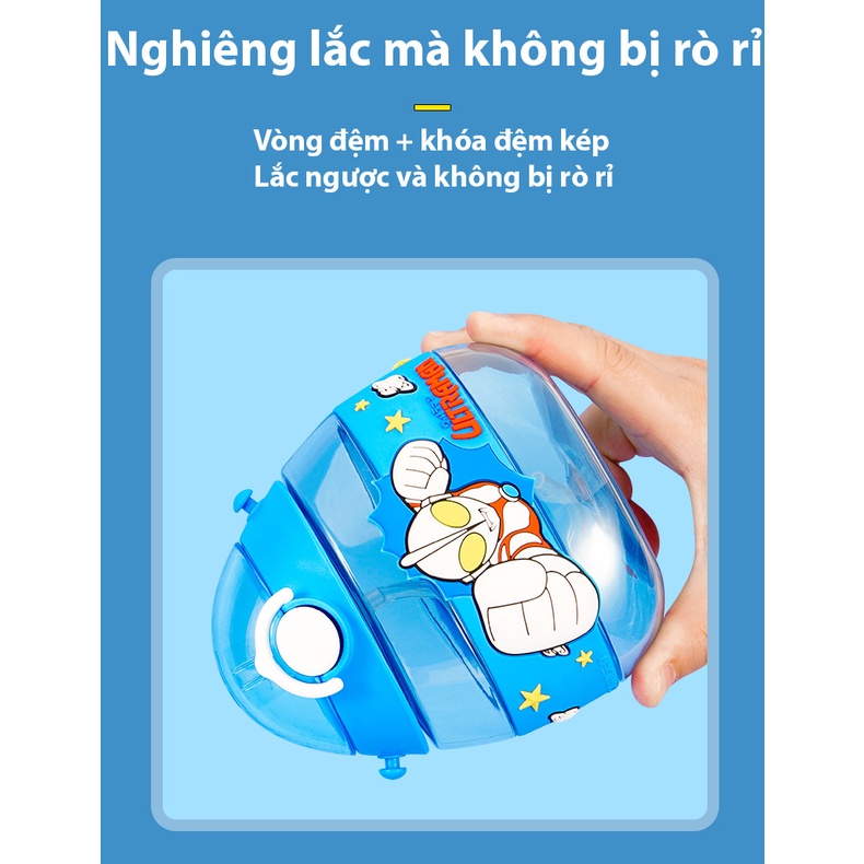 (Hàng Đẹp) Bình Nước nhựa tritant hình quả trứng, DISNEY Kèm Ống Hút silicon, thiết kế độc đáo, sinh động.an toàn.