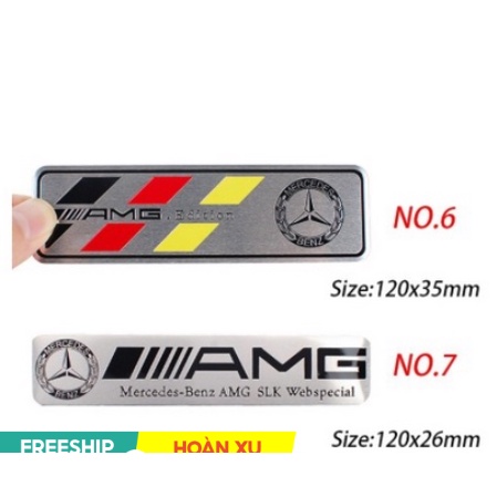 Miếng dán trang trí Decal kim loại thân xe hơi ô tô Mercedes Benz AMG Brabus  C180 C200 C250 C300 E2