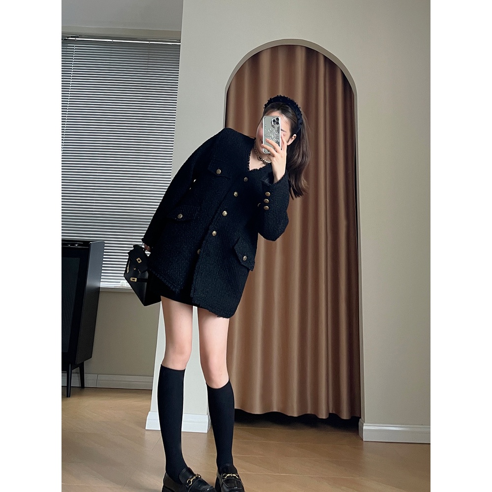 Áo khoác vest tweed rút sợi