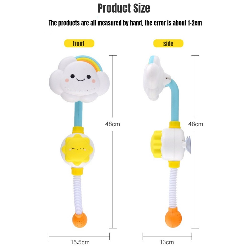 Đồ Chơi Bồn Tắm Phun Nước Hình Hoa Hướng Dương Đám Mây Cầu Vồng Cho Bé