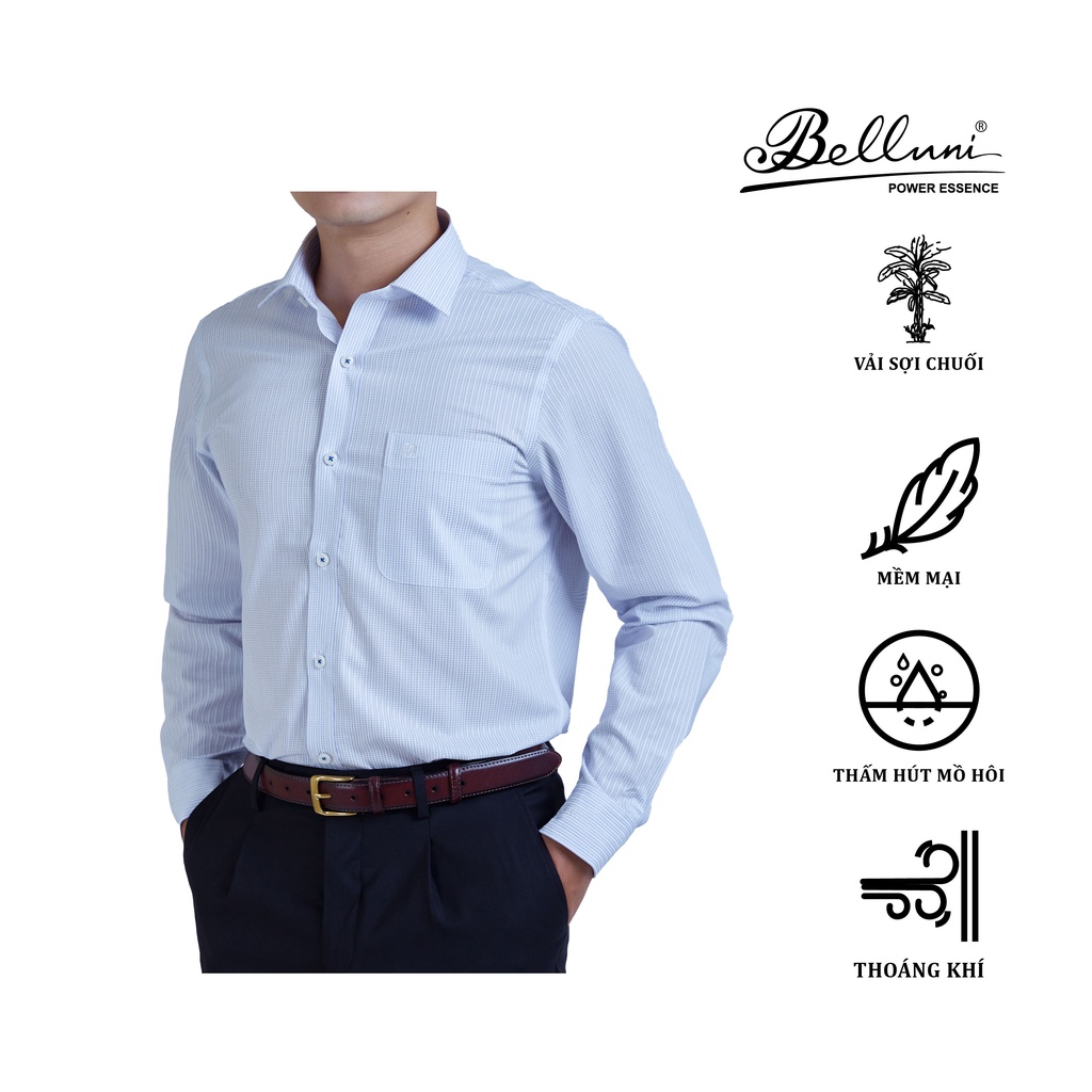 Áo sơ mi nam dài tay cao cấp BELLUNI vải sợi chuối mềm mại thoáng khí - ABD.BAN.BE.173.B7