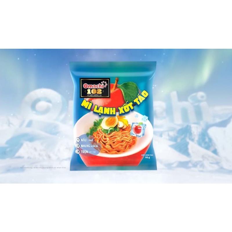 Lốc 5 gói Mì Omachi sốt táo lạnh 102 Mì Lạnh sốt táo Omachi