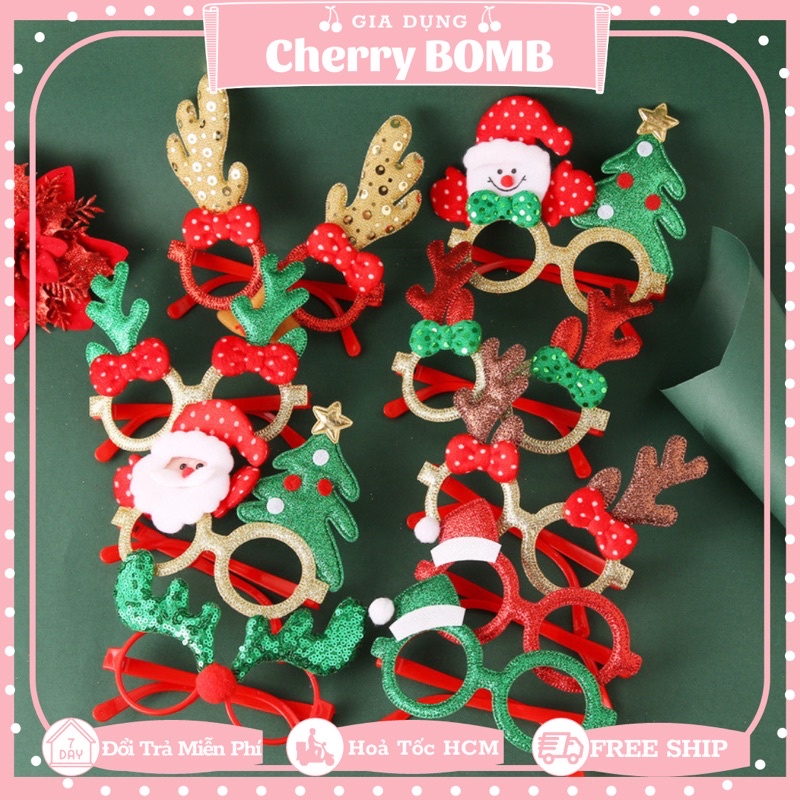 Mắt Kính Hình Noel Dễ Thương Cho Bé - Gọng Kính Hình Ông Già Tuyết Phụ Kiện Trang Trí Giáng Sinh Cute