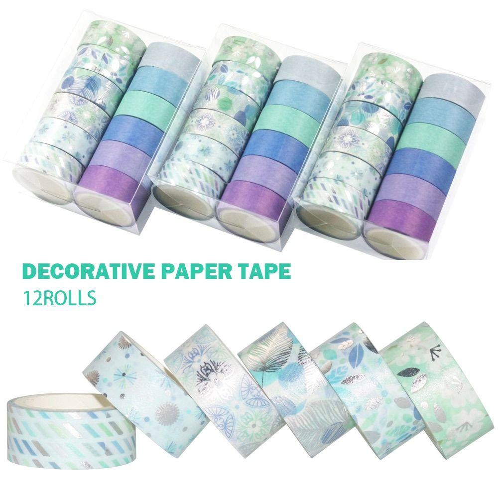 12 Cuộn Băng Keo Dán Trang Trí Sổ Tay DIY