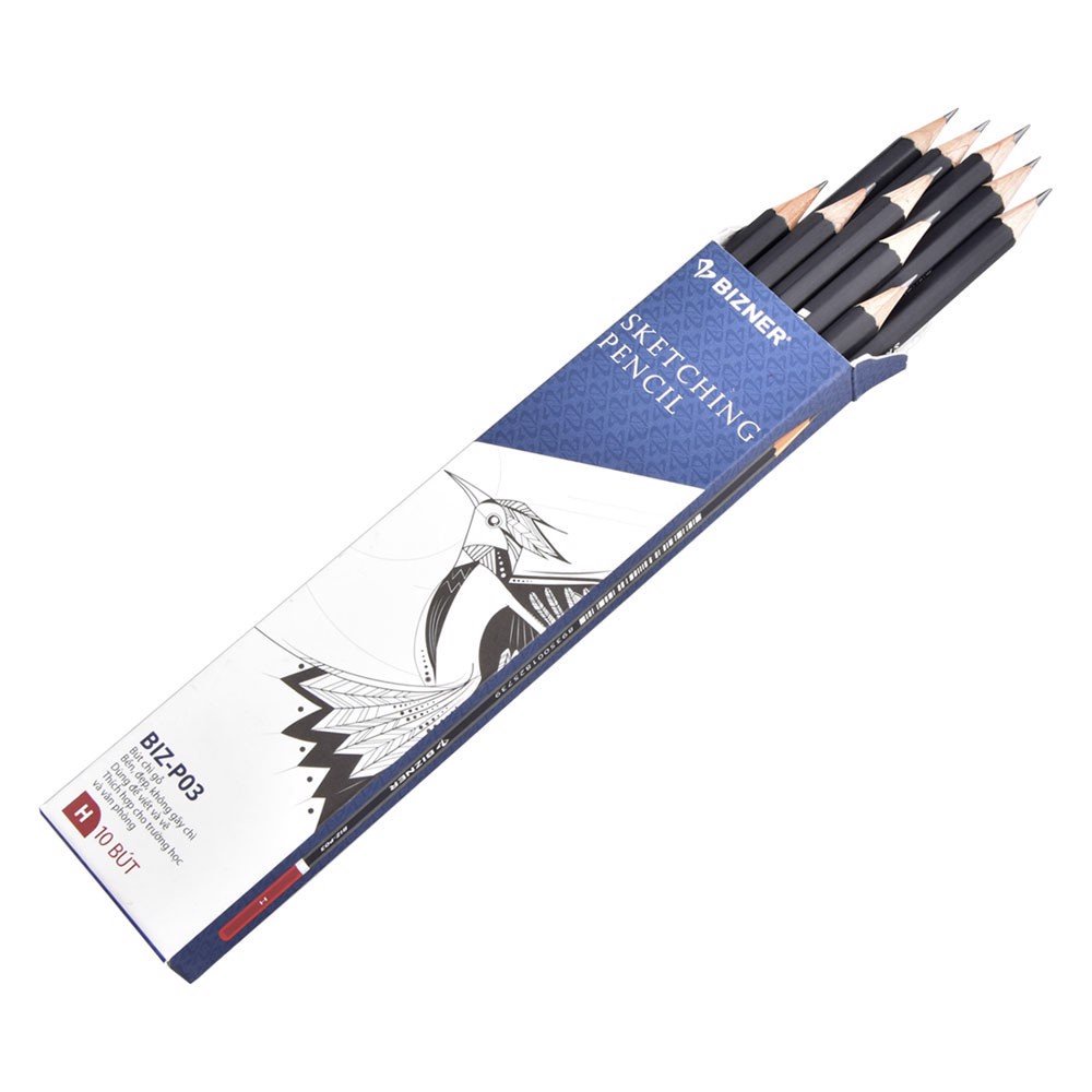 Bút chì gỗ cao cấp Bizner BIZ-P03 chính hãng hộp 10 cây