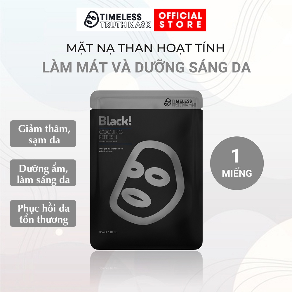 Mặt Nạ than hoạt tính làm mát và sáng da Timeless Truth Mask - Black Cooling (30ml/miếng)