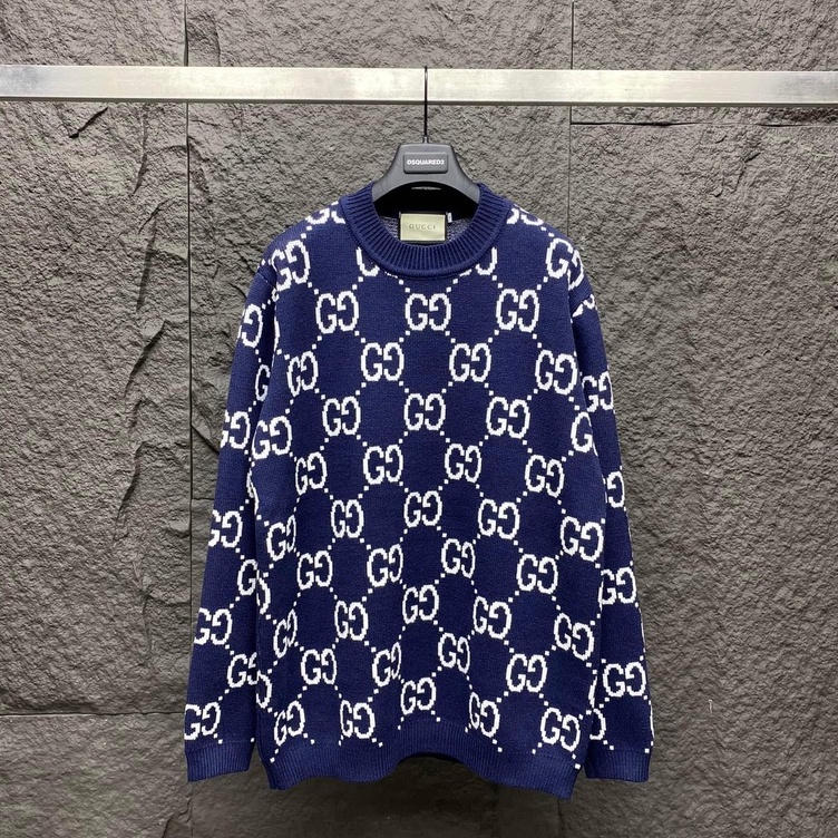 Áo nỉ sweater Gucci họa tiết monogram len đan LA 1-1 on web