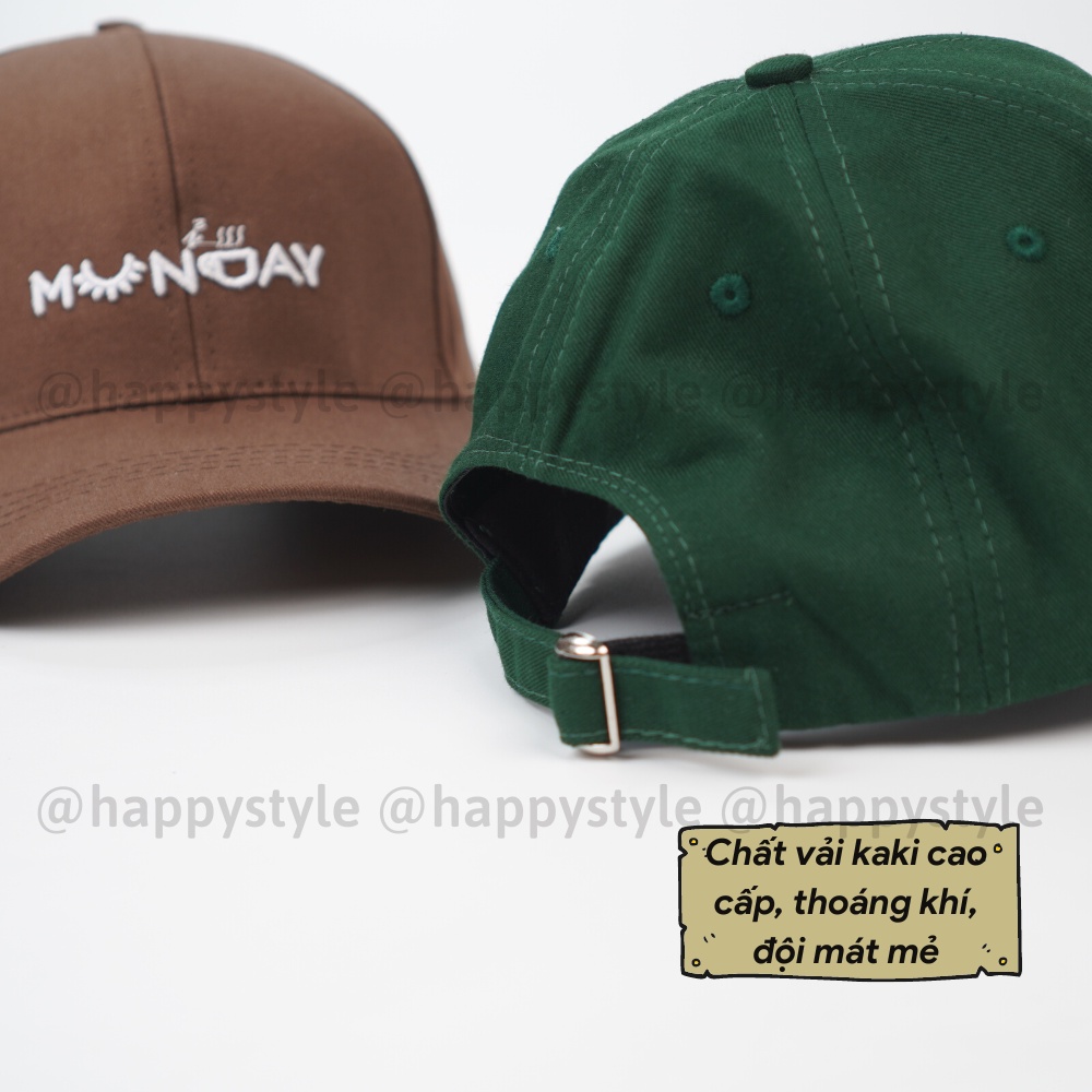 Mũ lưỡi trai ❤️ Nón kết thêu chữ MUNDAY chất kaki cao cấp form unisex nam nữ N94 - Happy Style