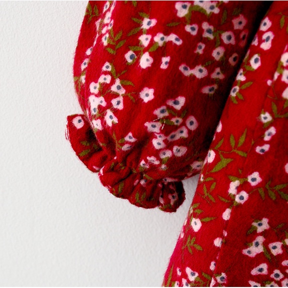 Đầm Công Chúa Tay Dài In Họa Tiết Hoa Phong Cách Hàn Quốc Thời Trang Xuân Thu Cho Bé Gái