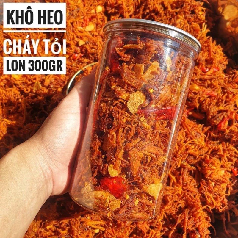 Khô heo cháy tỏi Lon 300gr  TỪ ĐƠN 50K,  Hàng ngon nhà làm