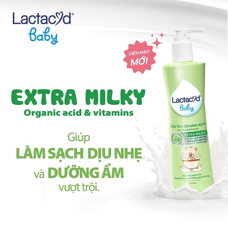 Lactacyd BB/ Lactacyd Milky 250ml sữa tắm em bé