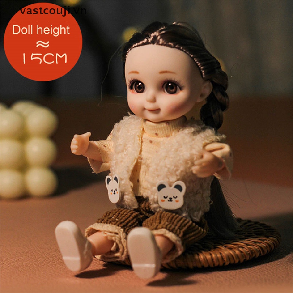 Búp Bê VASTJI Mặc Đồ Tai Thỏ 17CM Dễ Thương