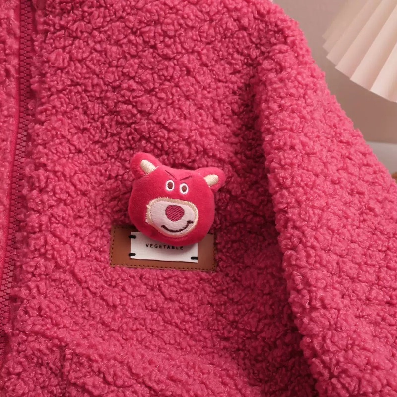 Áo khoác bông kèm túi đeo chéo gấu hồng cho bé gái Tiệm Bông size đại