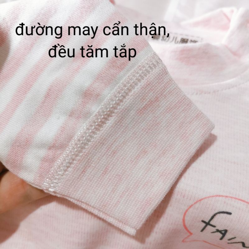 Bộ thu đông dài tay cho bé trai bé gái chất cotton len Quảng Châu cao cấp 7-20kg