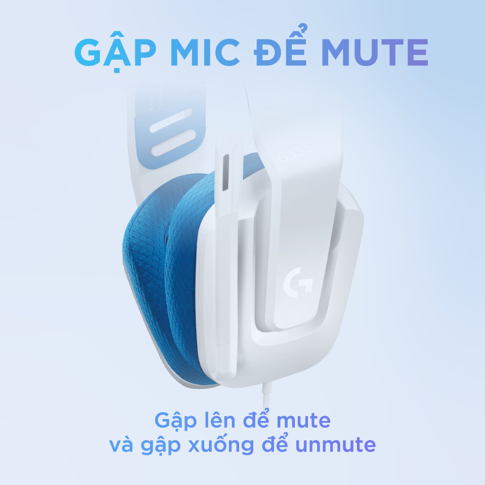 Tai nghe game có dây Logitech G335 - Jack 3.5mm, Nhẹ 240g, Tương thích PC, PS5, Xbox - Hàng Chính Hãng