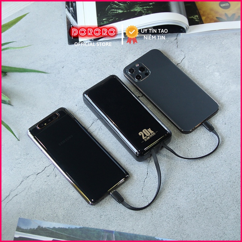 Mua Pin dự phòng REMAX 20000mah RPP-311 tích hợp cáp sạc IP và Type C ...