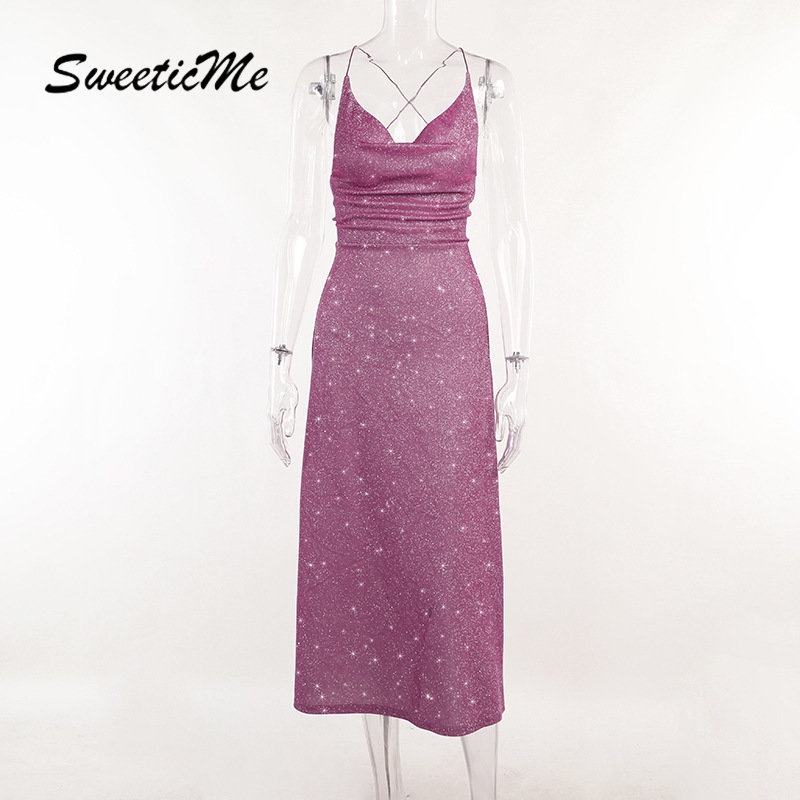 Đầm Không Tay Cổ Chữ V Hở Lưng Dáng Ôm Thời Trang   Quyến Rũ Dành Cho Bạn Nữ