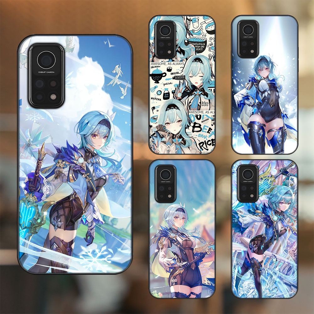 Ốp lưng Xiaomi Mi 10T Pro 5G viền đen in hình Eula Genshin Impact