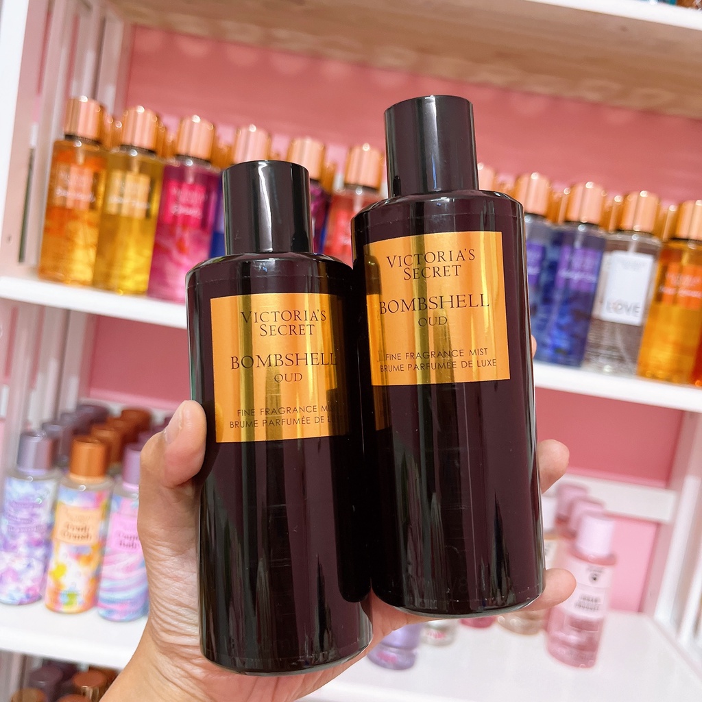 Xịt thơm toàn thân victorias secret  Bombshell Oud đen huyền bí - 250ml