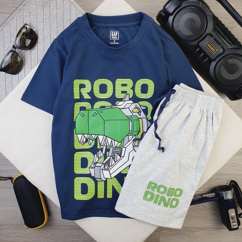 Đồ bộ bé trai Gap size đại chất thun cotton nhiều màu sắc in hình khủng long mặc đi học đi chơi đều đẹp