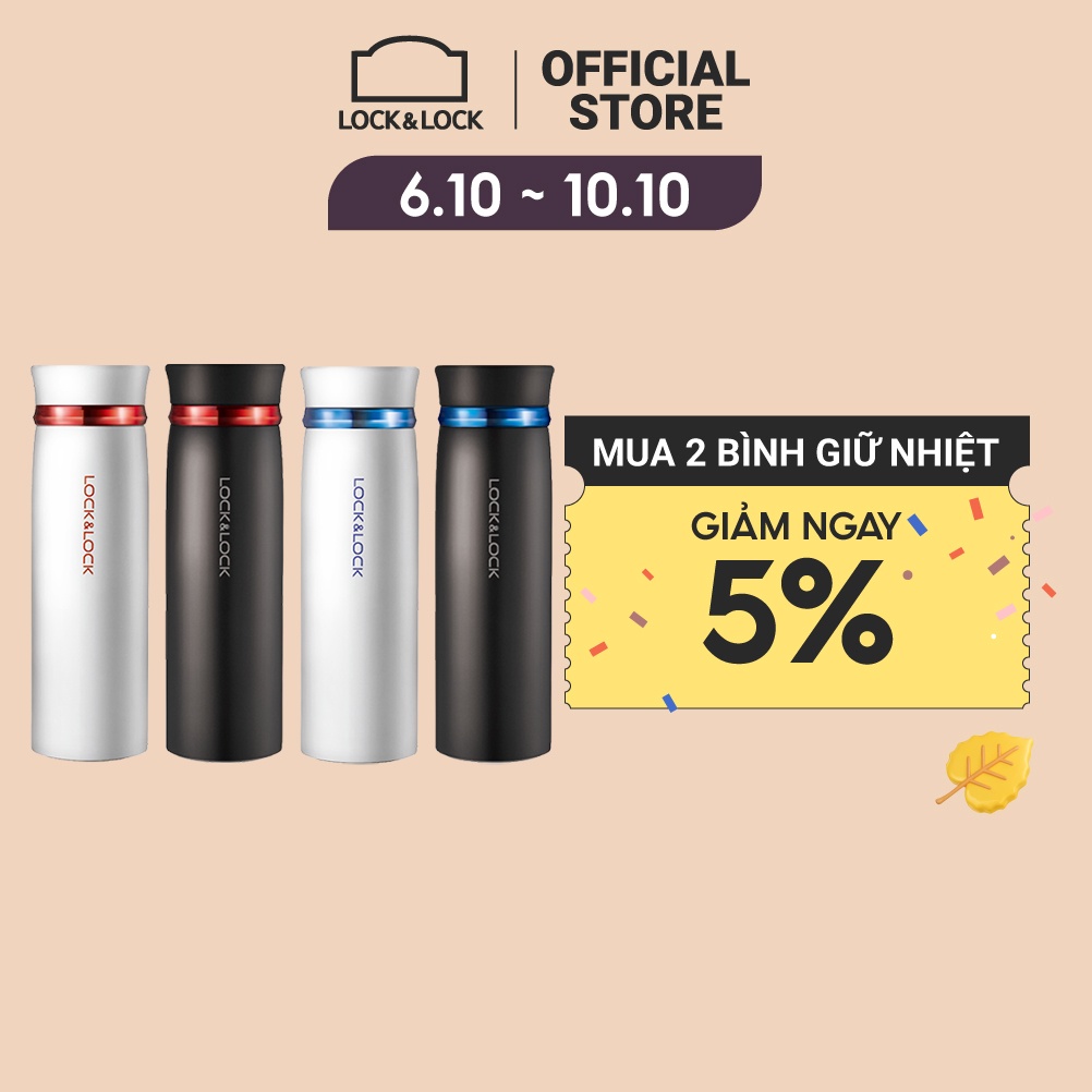 Bình giữ nhiệt Lock&Lock Feather Light 450ml - 4 màu trắng/đen - LHC4131