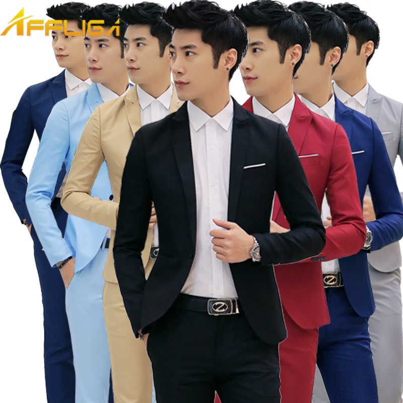 Áo Khoác Vest Một Mảnh Cài Một Hàng Nút Dáng Ôm Nhỏ Gọn Phong Cách Anh Quốc Trang Trọng Trẻ Trung Không Sắt Đơn Giản Dành Cho Bạn Trai Mặc Đi Đám Cưới