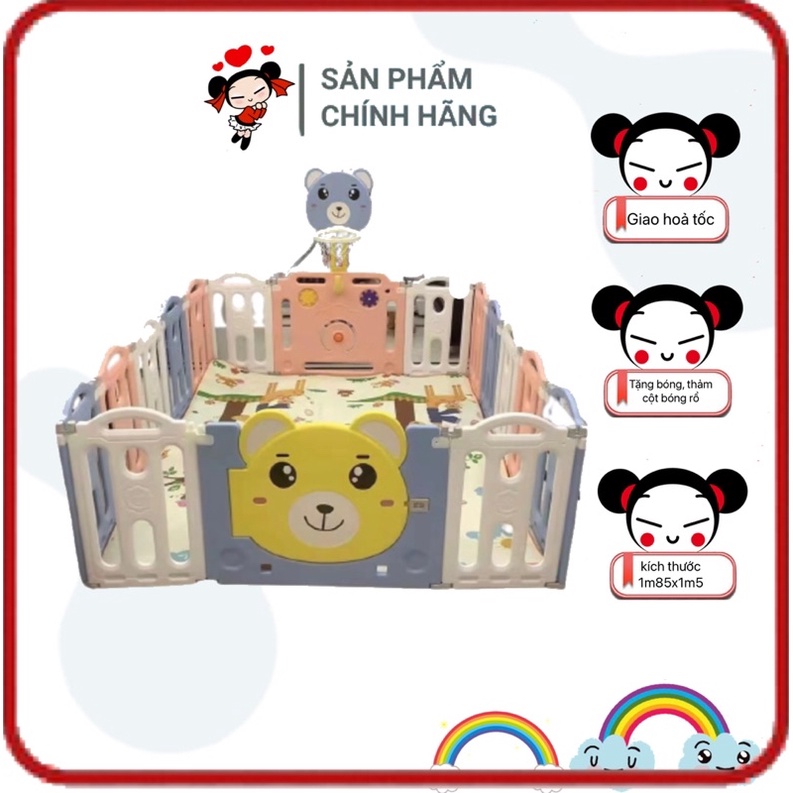 Quây Cũi Gấp Gọn Cho bé ❤️ Tặng kèm thảm và 100 bóng
